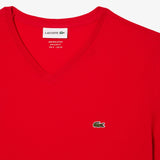 Lacoste Tee Shirt - V-Neck - Red (240)