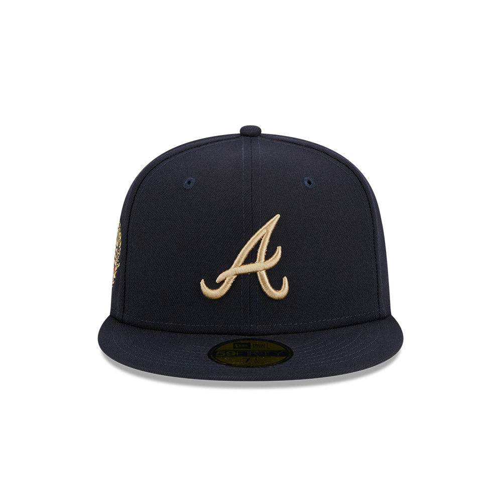 Atlanta Braves World Series 2021 Gold Patch New Era 59FIFTY Fitted Hat 7 3/4