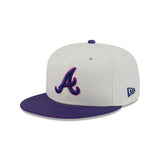 New Era Hat - Atlanta Braves - Cream / Purple