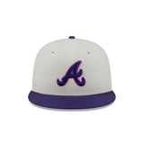New Era Hat - Atlanta Braves - Cream / Purple