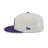 New Era Hat - Atlanta Braves - Cream / Purple
