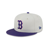 New Era Hat - Boston Red Sox - Cream / Purple