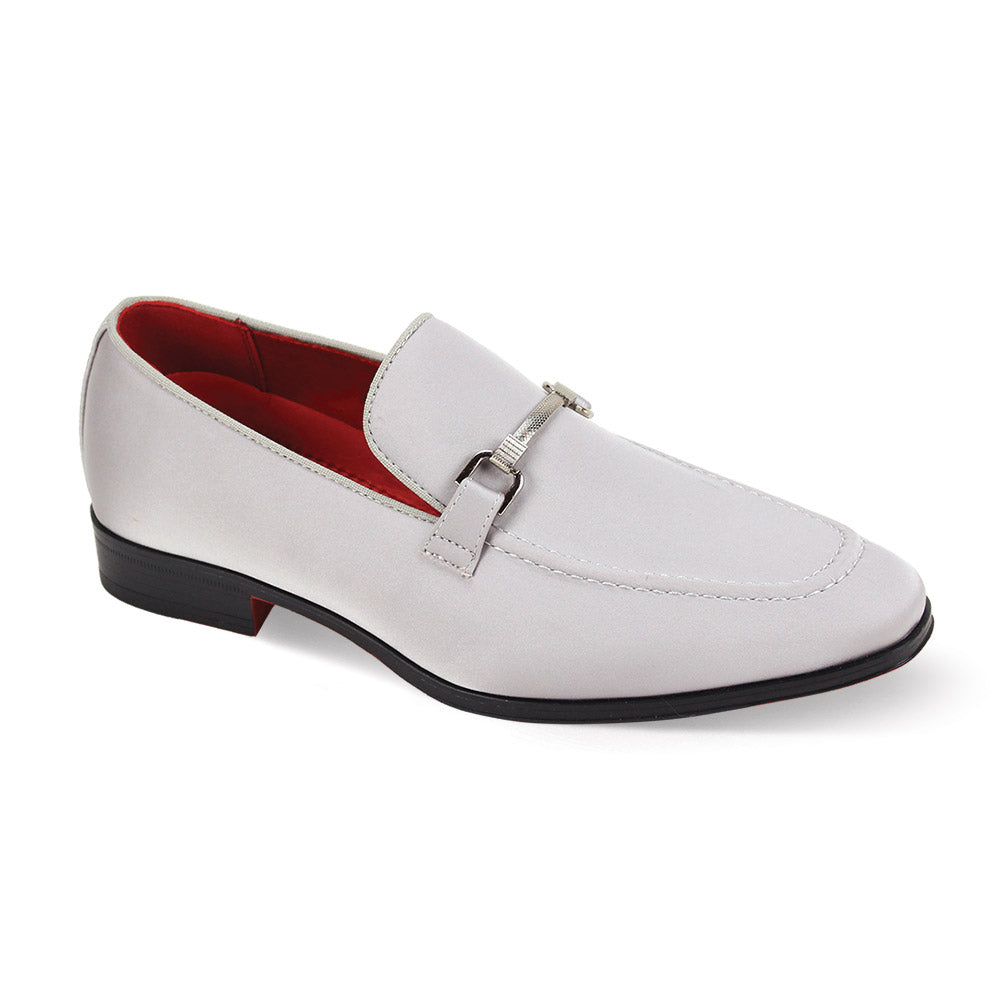 After Midnight Mens Silver Satin Loafer Shoes With Buckle Slip-On Formal Dress Shoes Prom Wedding 12 After Midnight Mens Silver Satin Loafer Shoes With Buckle Slip-On Formal Dress Shoes Prom Wedding 12