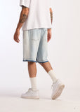 Embellish Denim Shorts - Shadow
