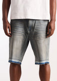 Embellish Denim Shorts - Easy Short - Light Blue