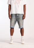 Embellish Denim Shorts - Easy Short - Light Blue