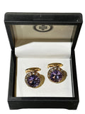 Endless Knot Men's Cufflinks - Lilac / Gold