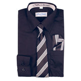 Berlioni Boy’s Dress Shirt / Tie / Hanky Sets