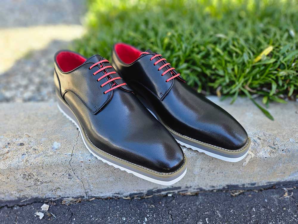 Carrucci Men's Dress Shoes - Burnished Lace Up Leather Derby 9.5 / Olive / KS515-26 Carrucci Men's Dress Shoes - Burnished Lace Up Leather Derby 9.5 / Olive / KS515-26