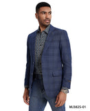 Men's Glen Plaid Slim-Fit Blazer w/ Notch Lapel
