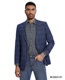 Men's Glen Plaid Slim-Fit Blazer w/ Notch Lapel