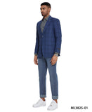 Men's Glen Plaid Slim-Fit Blazer w/ Notch Lapel