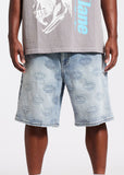 Memory Lane M Shield Debossed Pattern Shorts