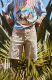 Memory Lane M Shield Debossed Pattern Shorts