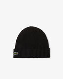 Lacoste Unisex Rib Knit Brushed Wool Beanie