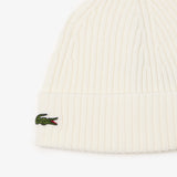 Lacoste Unisex Rib Knit Brushed Wool Beanie