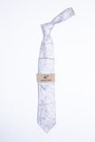 Rossi Man RMR413-4 white and silver paisley necktie