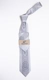 Rossi Man RMR450-3 silver gray medallion necktie