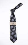 Rossi Man RMR453-6 charcoal gray swirl patterned necktie