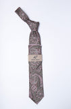 Rossi Man Tie - RMR656-3 - Muted Pink and Gray Ornate Paisley