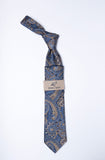 Rossi Man Tie – Blue Gold and Gray Paisley – RMR656-4