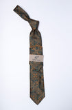 Rossi Man Tie – Brown Gold and Teal Ornamental Floral – RMR658-1