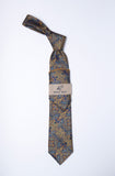 Rossi Man Tie - RMR658-6 - Brown Blue and Gold Ornamental Floral