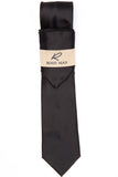 Rossi Man RMR665-4 black solid necktie