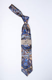 Rossi Man Tie – Blue Gold and Purple Paisley – RMR676-1