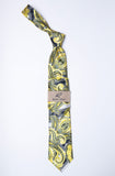 Rossi Man Tie – Yellow Black and Silver Paisley – RMR676-2