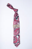 Rossi Man Tie – Pink Black and Silver Paisley – RMR676-4