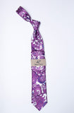 Rossi Man Tie - RMR677-1 - Purple and White Paisley