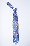 Rossi Man Tie – Blue White and Red Paisley – RMR677-2