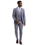 Stacy Adams 3 PC Lilac Plaid Mens Suit