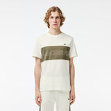 Lacoste Men's Colorblock Tee Shirt - White / Khaki Green