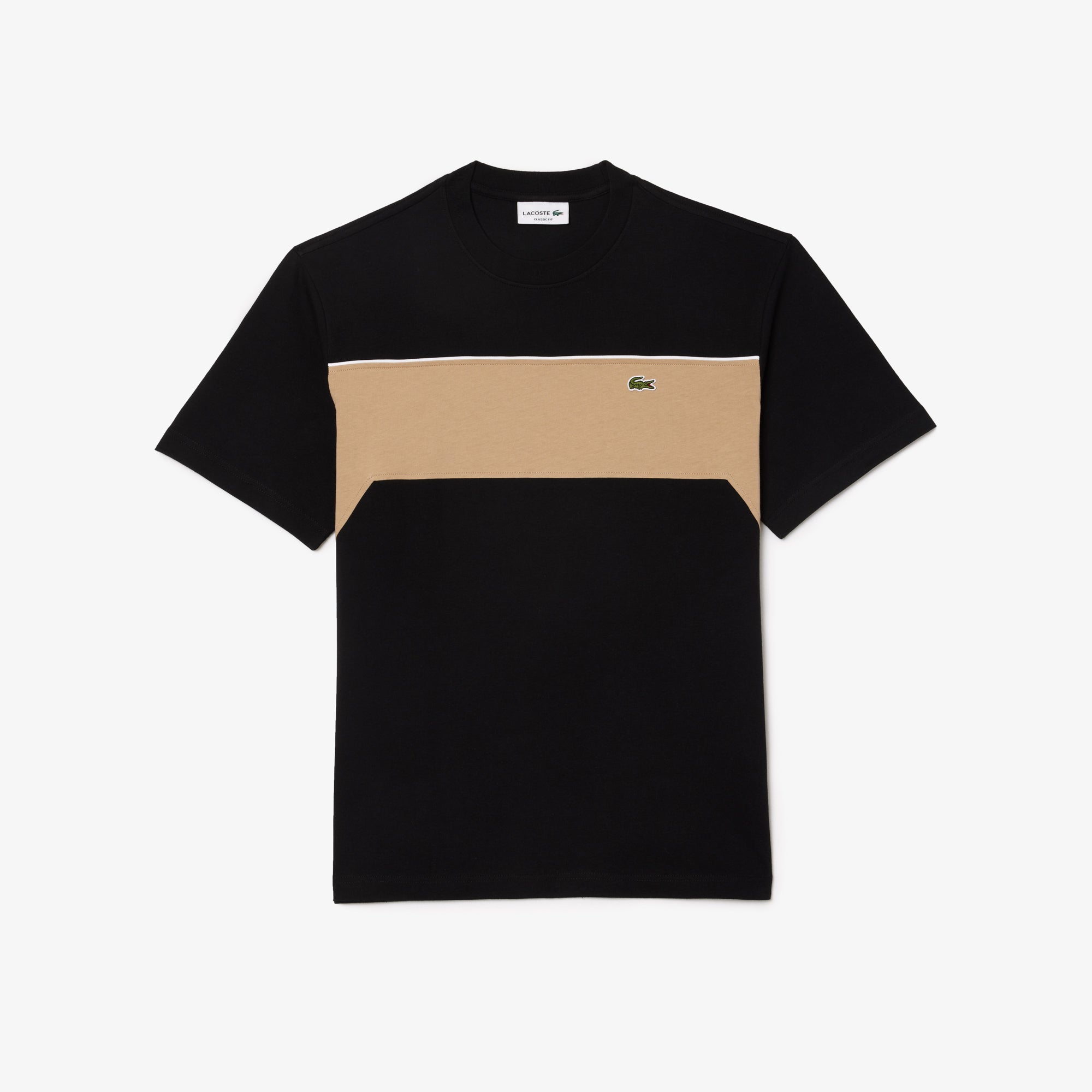 Lacoste Men's Color Block Tee Shirt S Black TH 2853