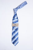 Rossi Man TT369-6 blue and silver striped necktie