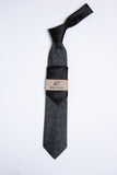 Rossi Man TT373-6 black tonal patterned necktie
