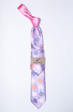 Rossi Man Tie – Lavender Stripe and Multicolor Circles – TT691-4