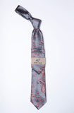 Rossi Man Tie - TT693-2 - Charcoal and Pink Paisley