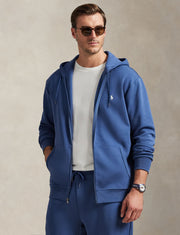 Polo Ralph Lauren Big & Tall Double Knit Full Zip Up Hoodie - Blue