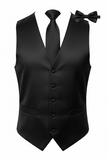 Men's Solid Vest Set with Matching Tie, Bow Tie & Hanky – VS801
