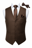 Men's Solid Vest Set with Matching Tie, Bow Tie & Hanky – VS801