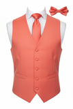 Men's Solid Vest Set with Matching Tie, Bow Tie & Hanky – VS801