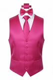 Men's Solid Vest Set with Matching Tie, Bow Tie & Hanky – VS801