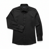 Men's Slim Fit Dress Shirt in Black - Flat Lay