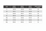 Men's Solid Vest Set Size Chart - S through 6XL