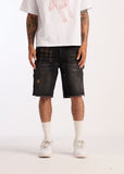 Embellish Denim Shorts - Shadow - Black Washed