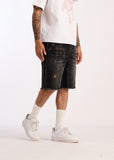 Embellish Denim Shorts - Shadow - Black Washed