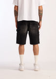 Embellish Denim Shorts - Shadow - Black Washed
